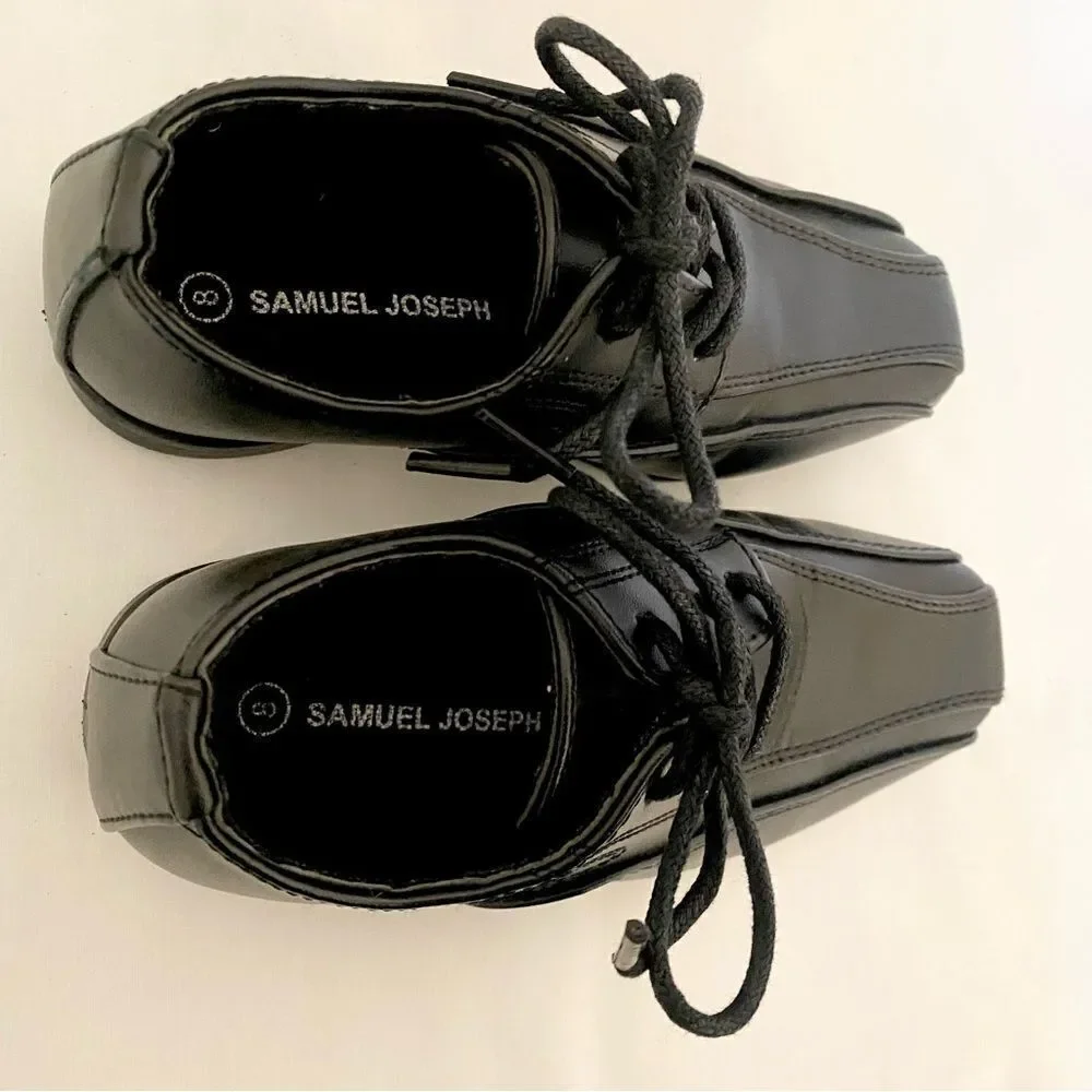Toddler Boys Black Leather Dress Shoes